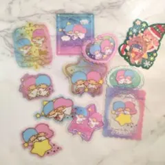 シール サンリオ キキララ クリスマス リトルツインスターズ フレークシール 箔