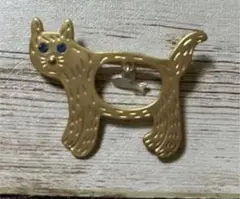 猫とお魚のブローチ　ゴールド