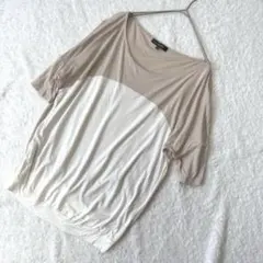 LAUTREAMONT ロートレアモン 半袖Tシャツ 38 ベージュ・ホワイトのサムネイル