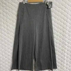 新品タグ付き☆MISSEL ストライプ グレーワイドパンツ L