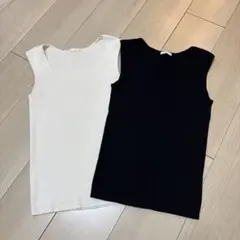 リブスクエアネックタンクトップ 2枚セット
