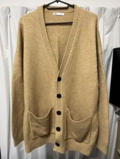ZARA オーバーサイズ ニットカーディガン Lサイズ ベージュのサムネイル
