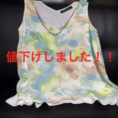 GORGE ノースリーブ 花柄 パールチェーン付きのサムネイル