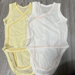 ベビー肌着　タンクトップ　コットンメッシュボディスーツ ノースリーブ 前開き