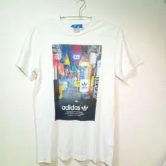 adidas originals ビッグプリント  半袖 Tシャツ 白　ホワイト