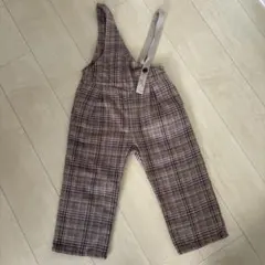 【BREEZE】 チェック柄 ワンショルダー サロペット 120cm