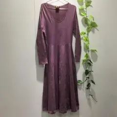 【A.T アツロウタヤマ】ワンピース 無地 ピンク ストレッチ 日本製