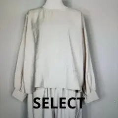 SELECT レーヨンポリナイロンノーカラーブラウス　ライトベージュのサムネイル