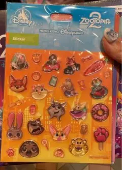 最新作　香港ディズニー　ぷっくりシール　ズートピア2 ボンボンドロップ