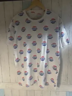 PEPSI ペプシコーラロゴ 総柄 Tシャツ！企業物 古着