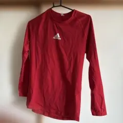 adidas レッド 長袖シャツ Oサイズ