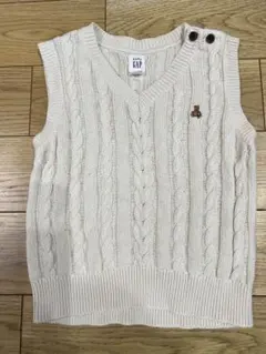GAP ケーブル編み ベスト 12-18ヶ月 90cm ホワイト