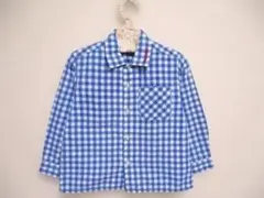 ミキハウス 長袖チェックシャツ 100cm ブルー