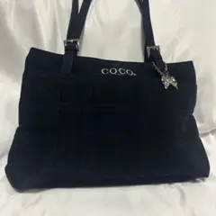 【極美品】coco トートバッグ　チャーム付　ブラック