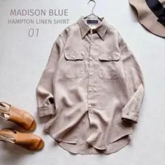 美品★MADISON BLUE｜定価4,8万 ハンプトンリネンシャツ ベージュのサムネイル