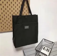 トートバッグ A4 黒 大容量 ナイロン 手提げ 男女兼用 軽量 サブバッグ