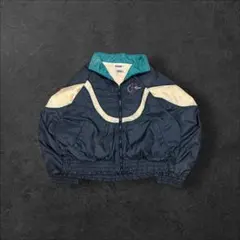 90s プーマ ナイロンジャケット M 青 短丈 フルジョ くすみブルー