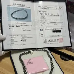 未使用 黒本真珠ネックレス イヤリングセット タヒチ グレー シルバー 