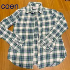 coen チェックシャツ ネルシャツ