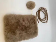 ファーバッグ ショルダーバッグ 2WAY ポーチ付き ベージュ もこもこ