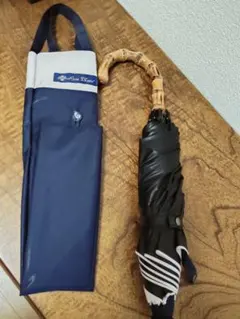 芦屋ロサブラン2段折りたたみ50cm(傘袋付)パイピング（ネイビー