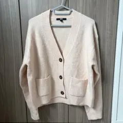 UNIQLO スフレヤーンVネックショートカーディガン Sサイズ　ピンク