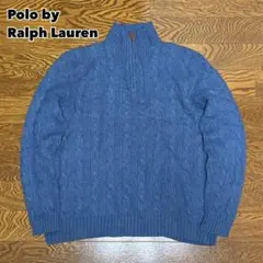 90s Polo by Ralph Lauren ハーフジップ ケーブルニット