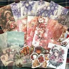 546コラージュ　クリスマス　冬　セット　まとめ　素材　日記　紙もの　おすそ分け
