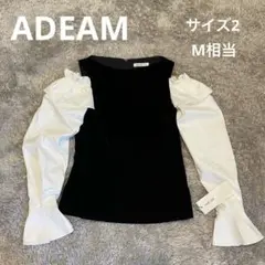 ADEAM アディアム　長袖ラッフルショルダートップス　ベロア　サイズ2 M相当のサムネイル