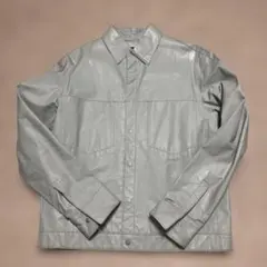 【売約済み】 CalvinKlein 牛革コーティングジャケット グレー Mのサムネイル