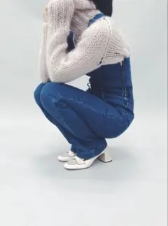 pinue サイドタックデニムパンツ（BLUE） - メルカリ