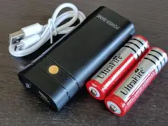✨モバイルバッテリーとして使えて　2列の18650充電器にもなる　✨充電池２本付のサムネイル