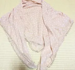 アンドラブ ＆Love 水玉模様ピンクベージュ スカーフ