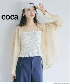 k0680 coca ガーゼシャツ イエロー