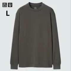 UNIQLO ＊ ヒートテックコットンクルーネックT ＊ ダークグレー＊L