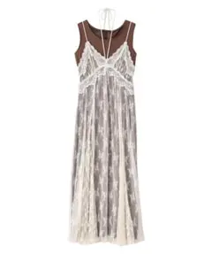 れいみ様専用　ココディール　MIXレースキャミワンピース×カットソーワンピース