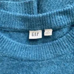 GAP 青 長袖 クルーネック ニット