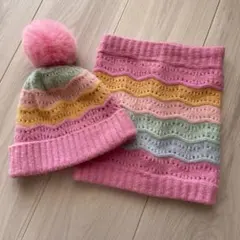子供　ニット帽　カラフルニット帽とスヌードセット　ネクスト
