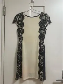 GIRL レース装飾 ひざ丈 ワンピース ドレス