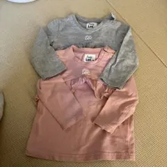 Lee 長袖Tシャツセット グレー ピンク80cm2枚セットのサムネイル