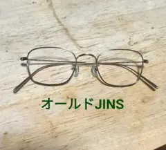 度無し　old jins　ジンズオールチタン　スクエア型　伊達眼鏡