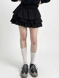 SHEIN フリルミニスカート ブラック