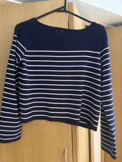 LOUNIE ルーニィ　ネイビーとホワイトのストライプニット