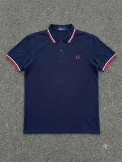 FRED PERRY ポロシャツ ネイビー 刺繍ロゴ Sのサムネイル