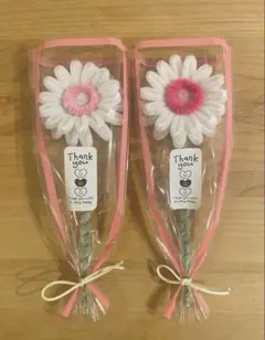 モールフラワー＊ガーベラ＊枯れない花束＊2本＊濃ピンク＊薄ピンク＊推し色＊誕生日