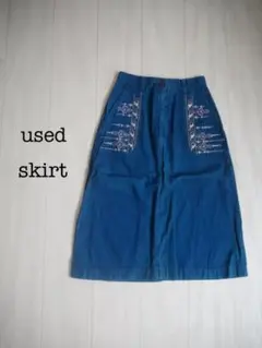 used◆古着◆レトロ◆刺繍◆デニムスカート