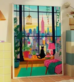 やや訳あり　ポスターインテリア　ニューヨークの猫　3040　アートポスター