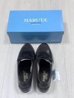 新品 HARUTA ブラックレザー ローファー【23.5 cm EE】