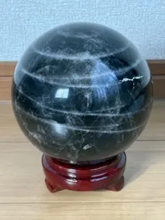 パワー/ヒーリングストーン　ブラックアゼツライト丸玉　H & E社保証書有 パワー/ヒーリングストーン ブラックアゼツライト丸玉 H & E社保証書有