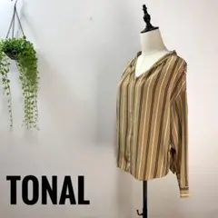 B156 TONAL トップス ストライプ柄 Vネック 長袖のサムネイル